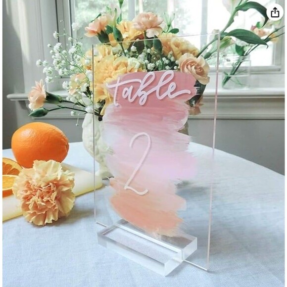 12 pack 4" Clear Acrylic Stand - 3mm Slot Wedding Sign Holders NIB - Picture 12 of 12